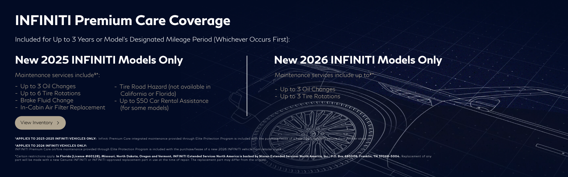 INFINITI Premium Care Coverage Included for 2023-2025 Models